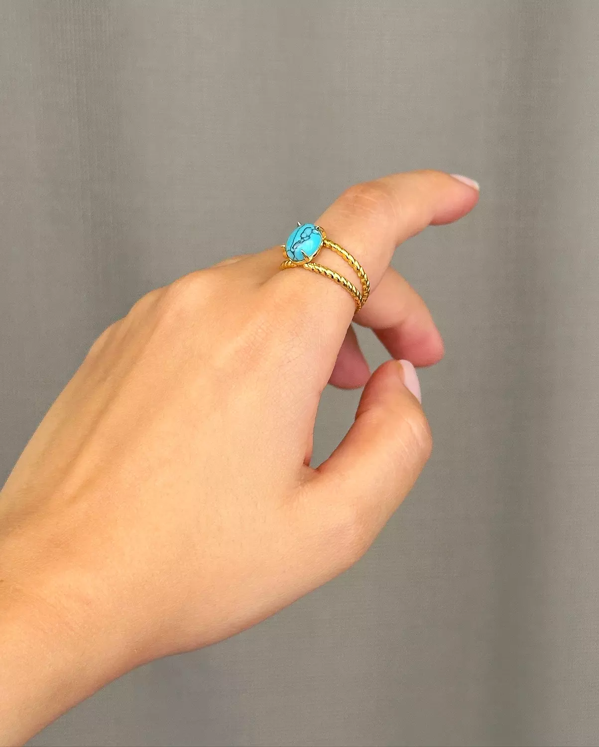 Turquoise Lotus Ring hover image