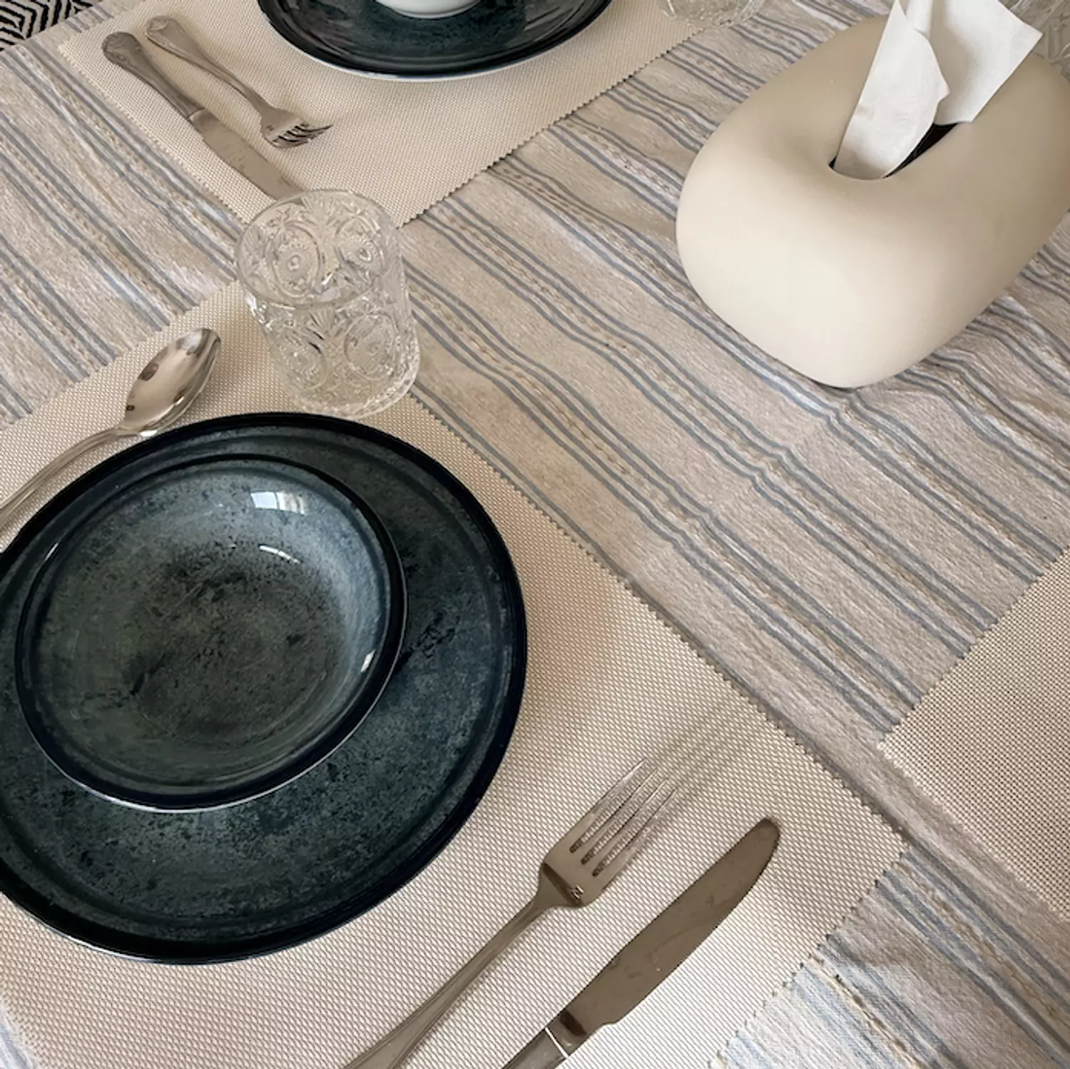 Beige woven Table Mat - Set of 6  image