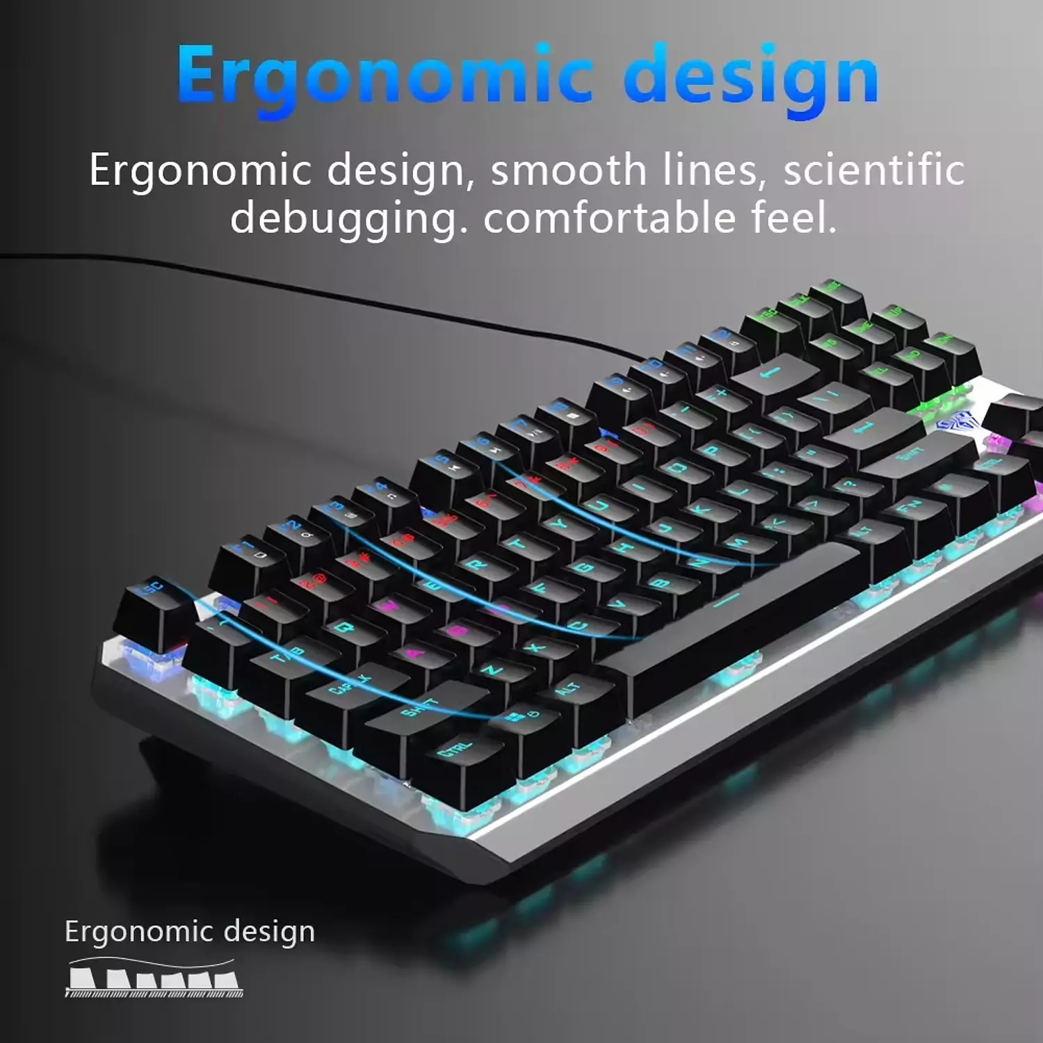 AULA Wind F3087 Mechanical Gaming Keyboard, 87 Keys, Stunning  Backlight, USB Connection, Compact Design 6
