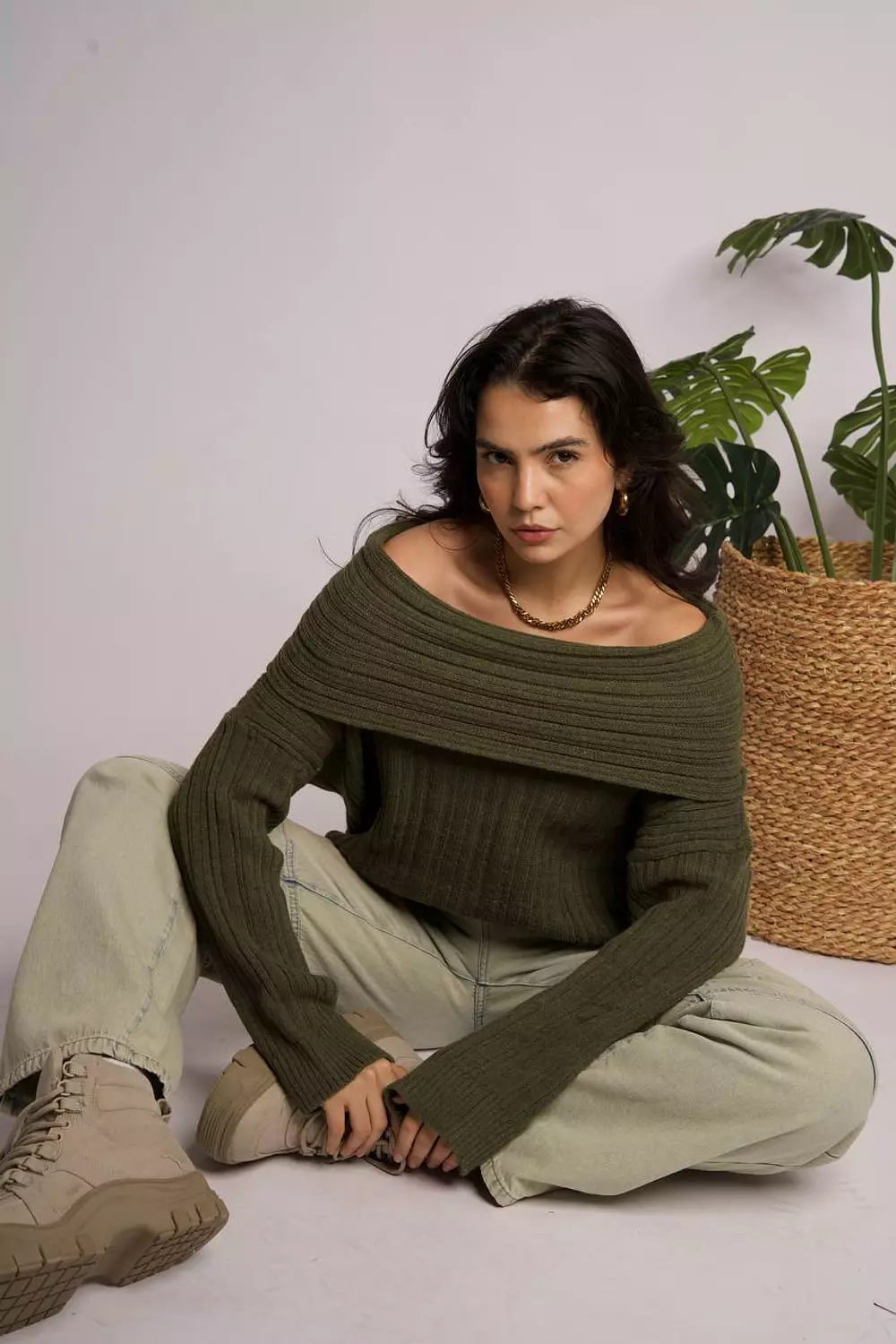 Oversized Off-shoulder Sweater  13