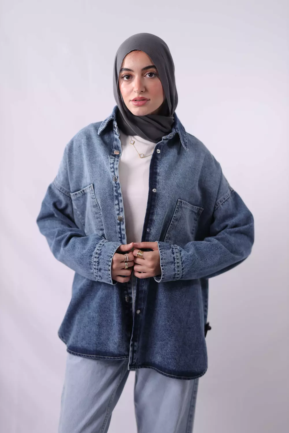 Woman denim jeans shirt in two colors-2nd-img