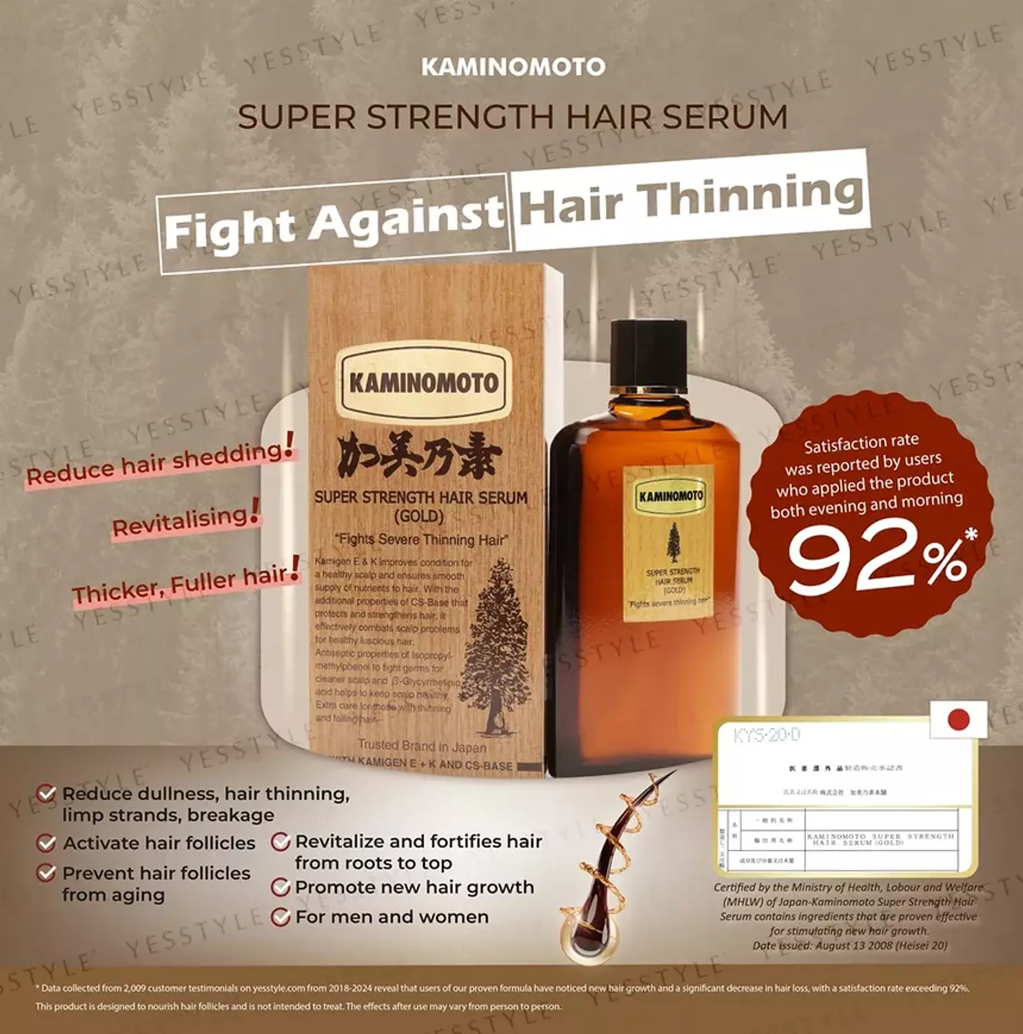 KAMINOMOTO - Super Strength Hair Serum Gold 2