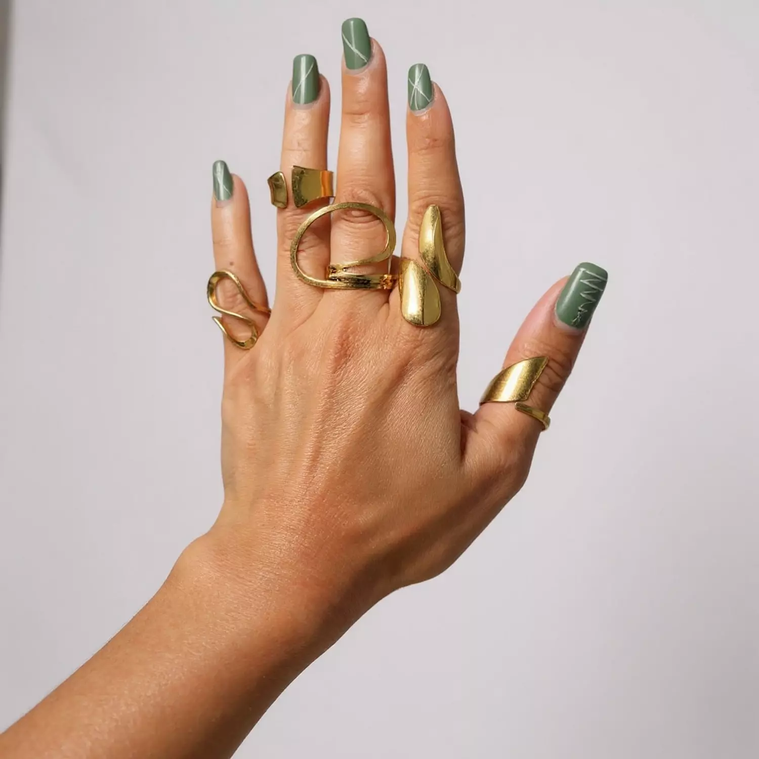 Golden Muse Minimal 5-Rings Set (FREE SIZE) image