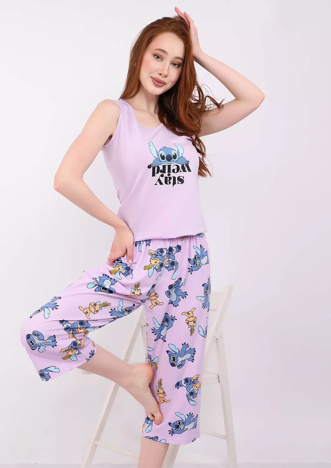 S324 LILO AND STITCH CAPRI PANTS PAJAMA SET  image