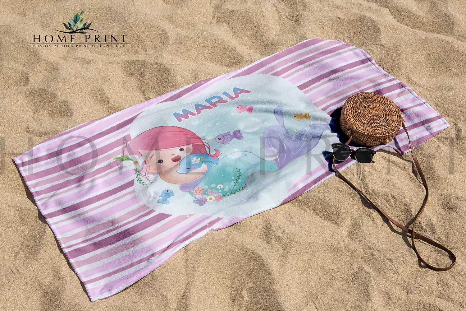 Microfiber Towel  -  Mermaid and Fish   - Multi Colors  image