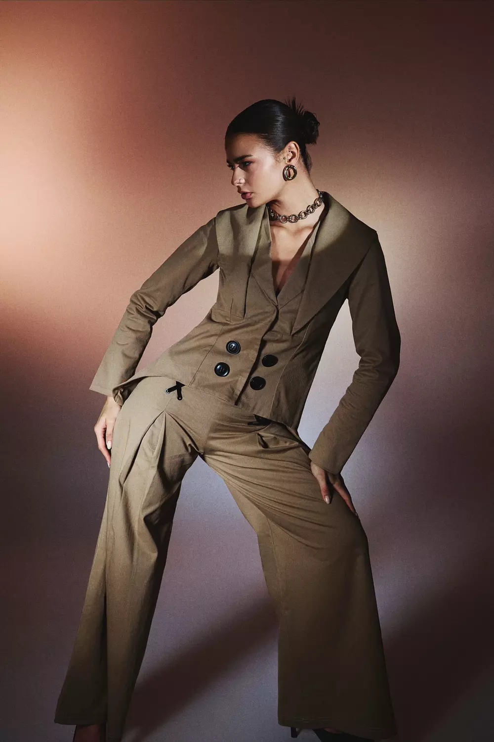 FYH Gabardine Jacket with Cross Back Detail image