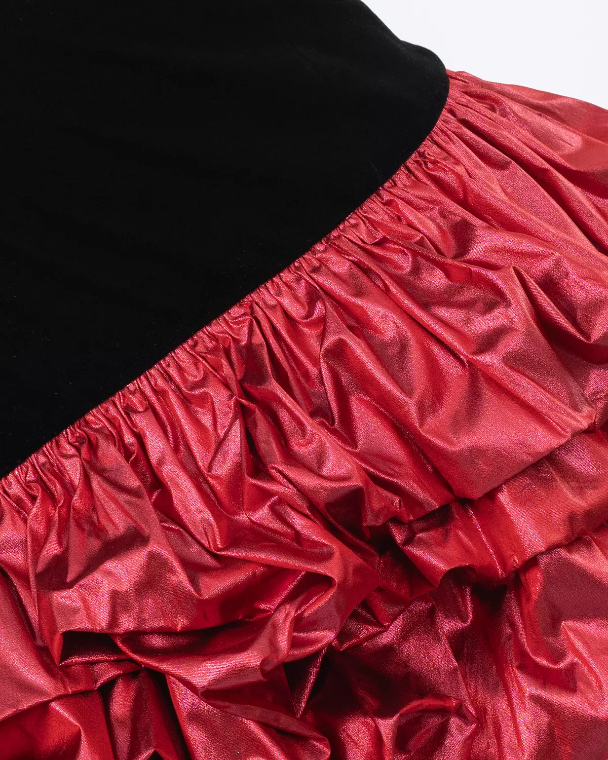 Velvet Black With Pink Ruffles Dress 4