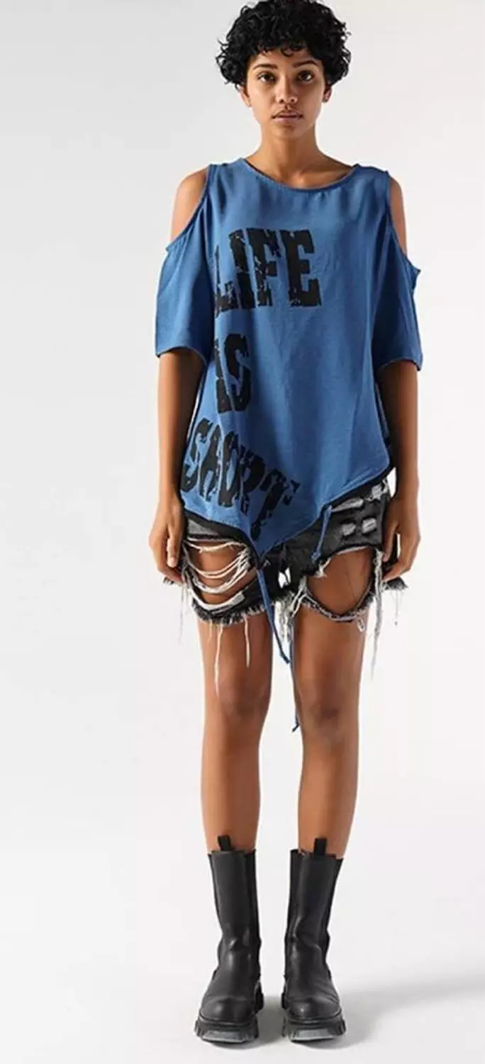 Rebel Script Cold-Shoulder Tee image