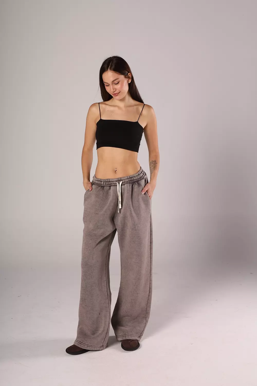 Embossed wide-leg pants 3