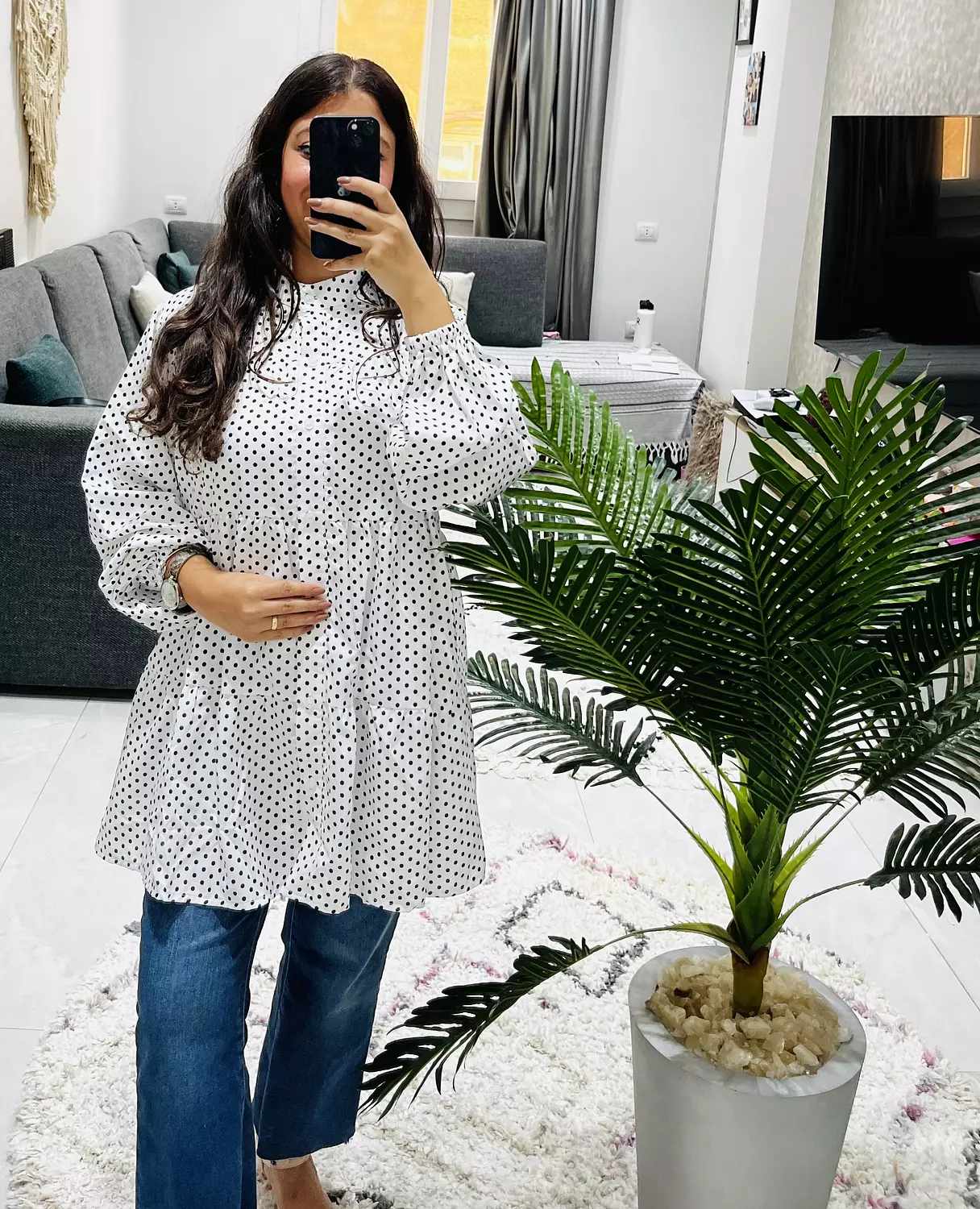 Ruffled Polka Dots Blouse 🤍  3