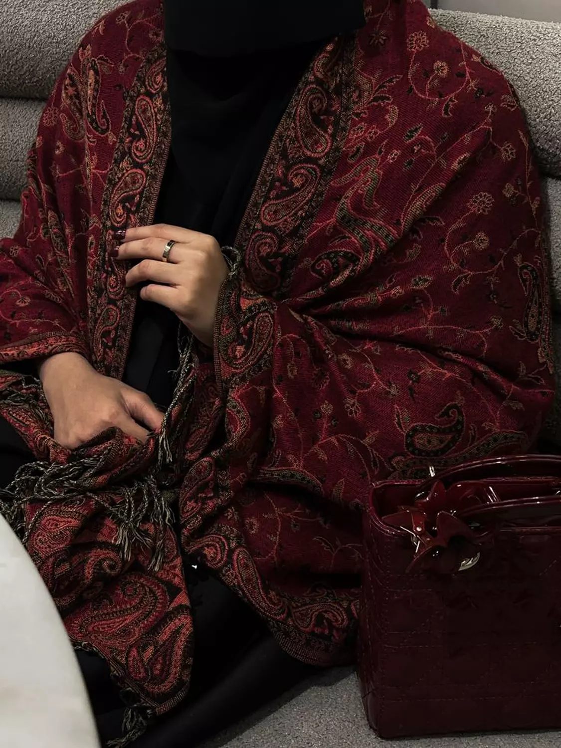 burgundy Pashmina  hover image