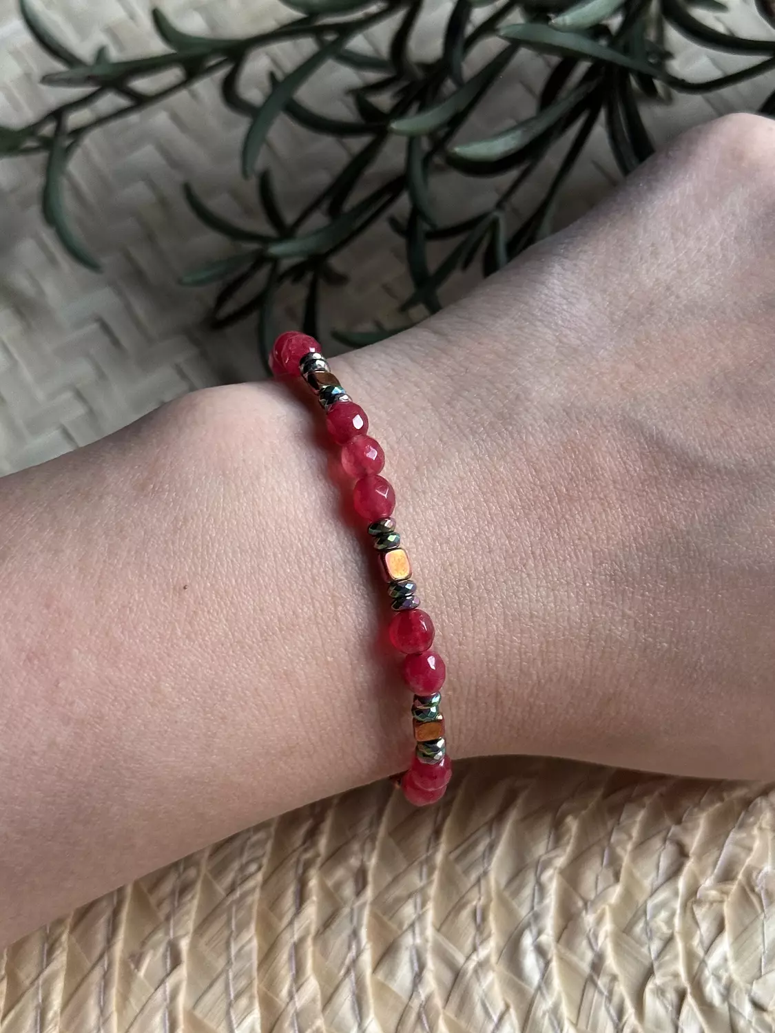 Hematite / Agate Reds Bracelet ( Stock ) 5