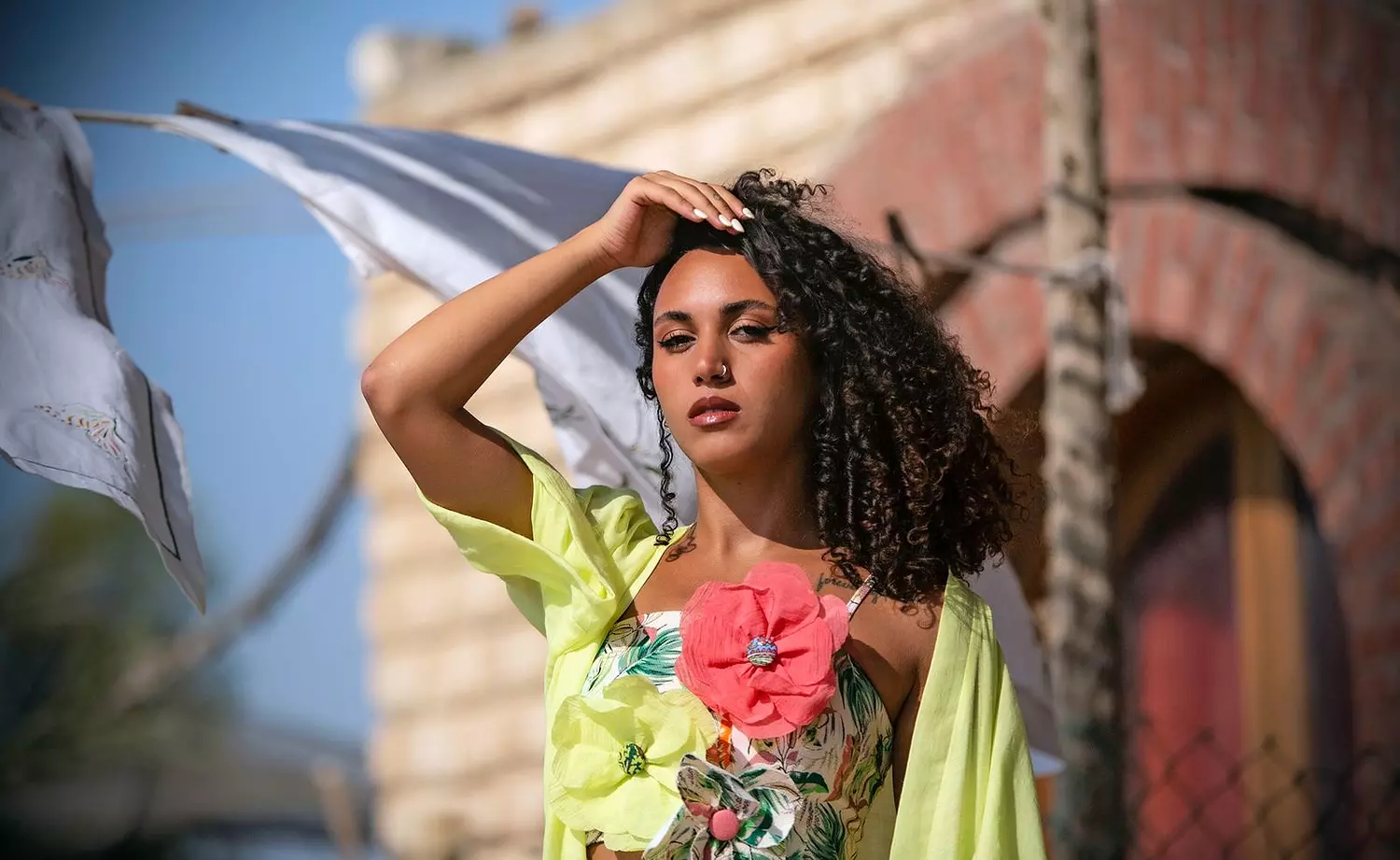 Crop Top w/ 3D Handmade Flowers 7