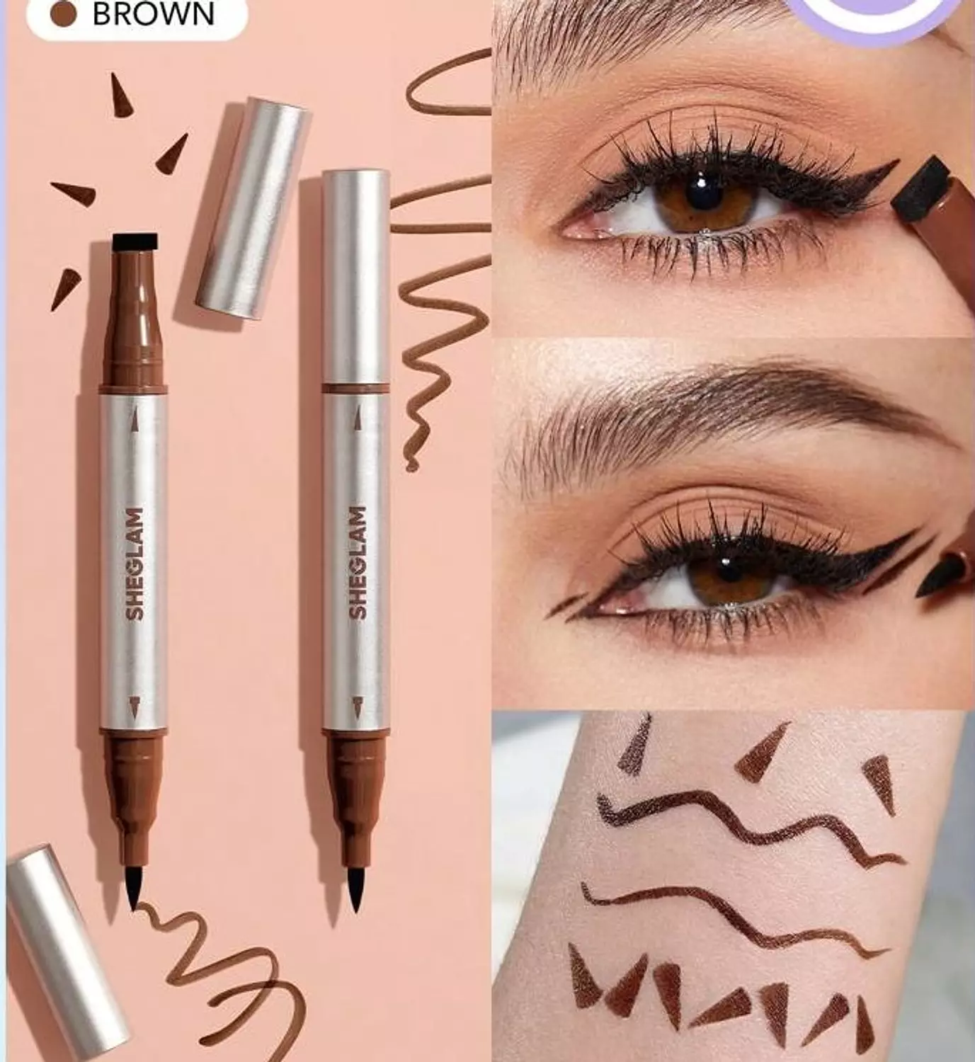 SHEGLAM WING IT WATERPROOF LINER DUO-BROWN Brown hover image
