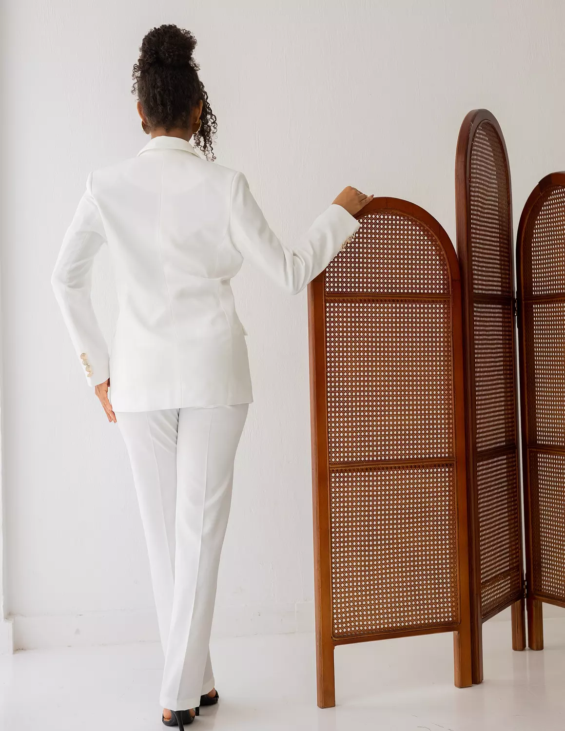 Majestic White double breasted blazer   4