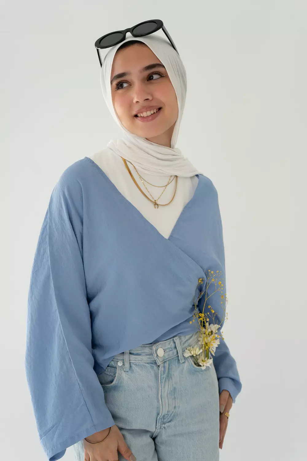 Sophhia Blouse In BabyBlue image