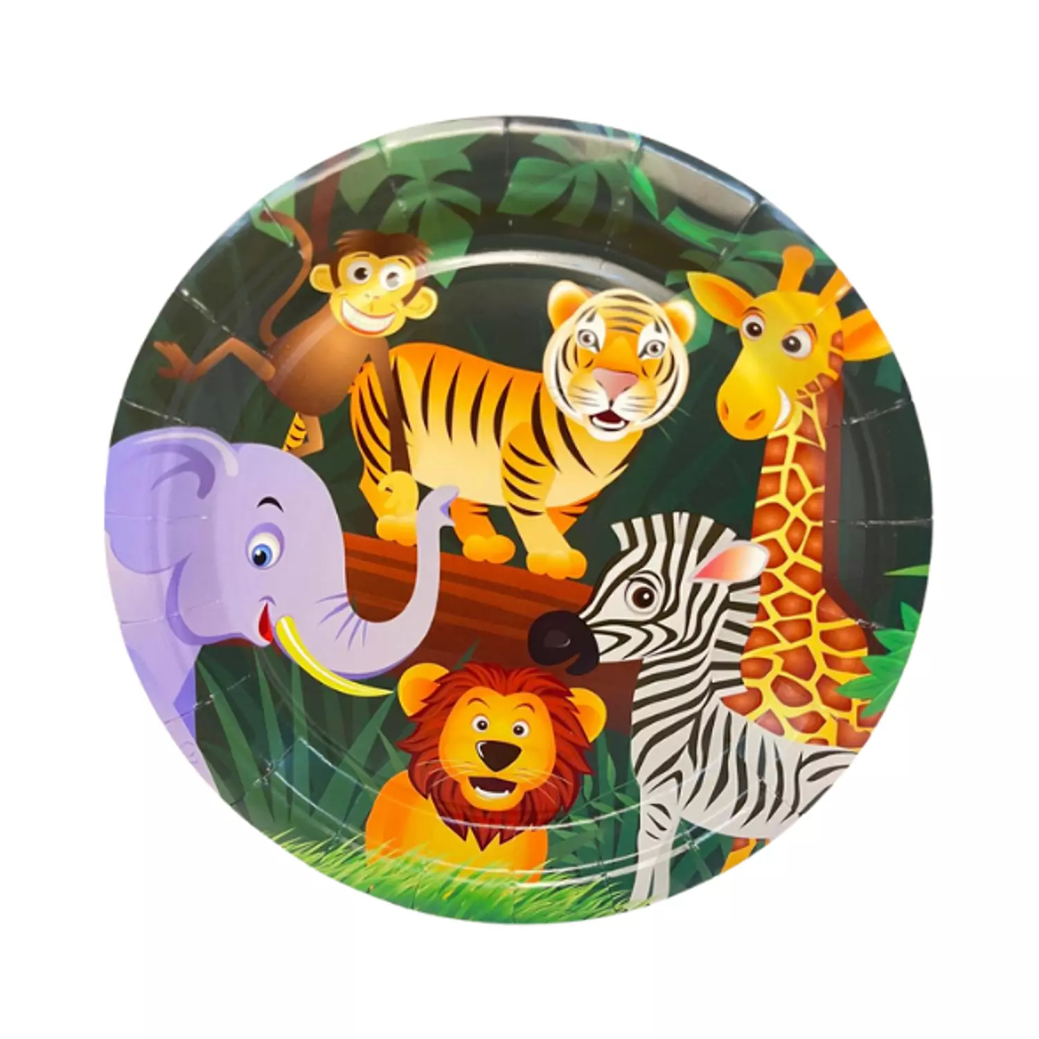 Animals Green Paper Plates image