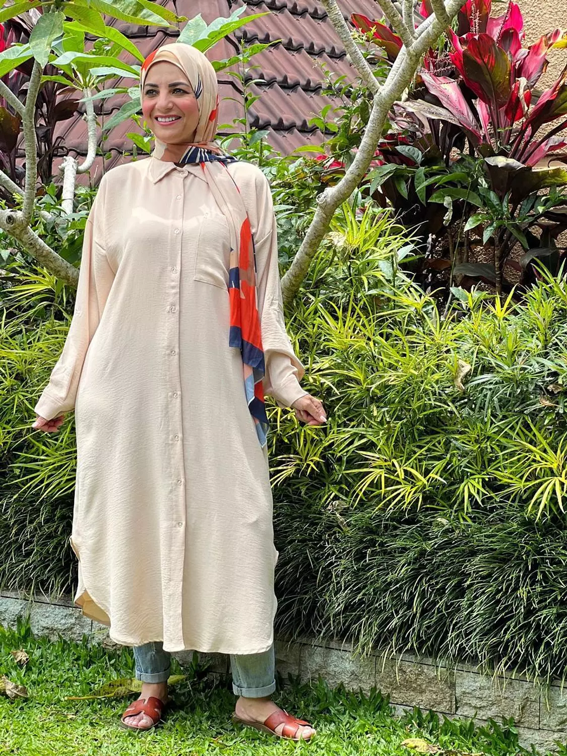 Long Basic Shirt- beige (CYS10)  image