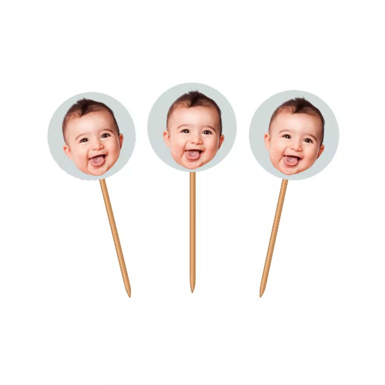 Baby Face Round Cupcake Toppers image