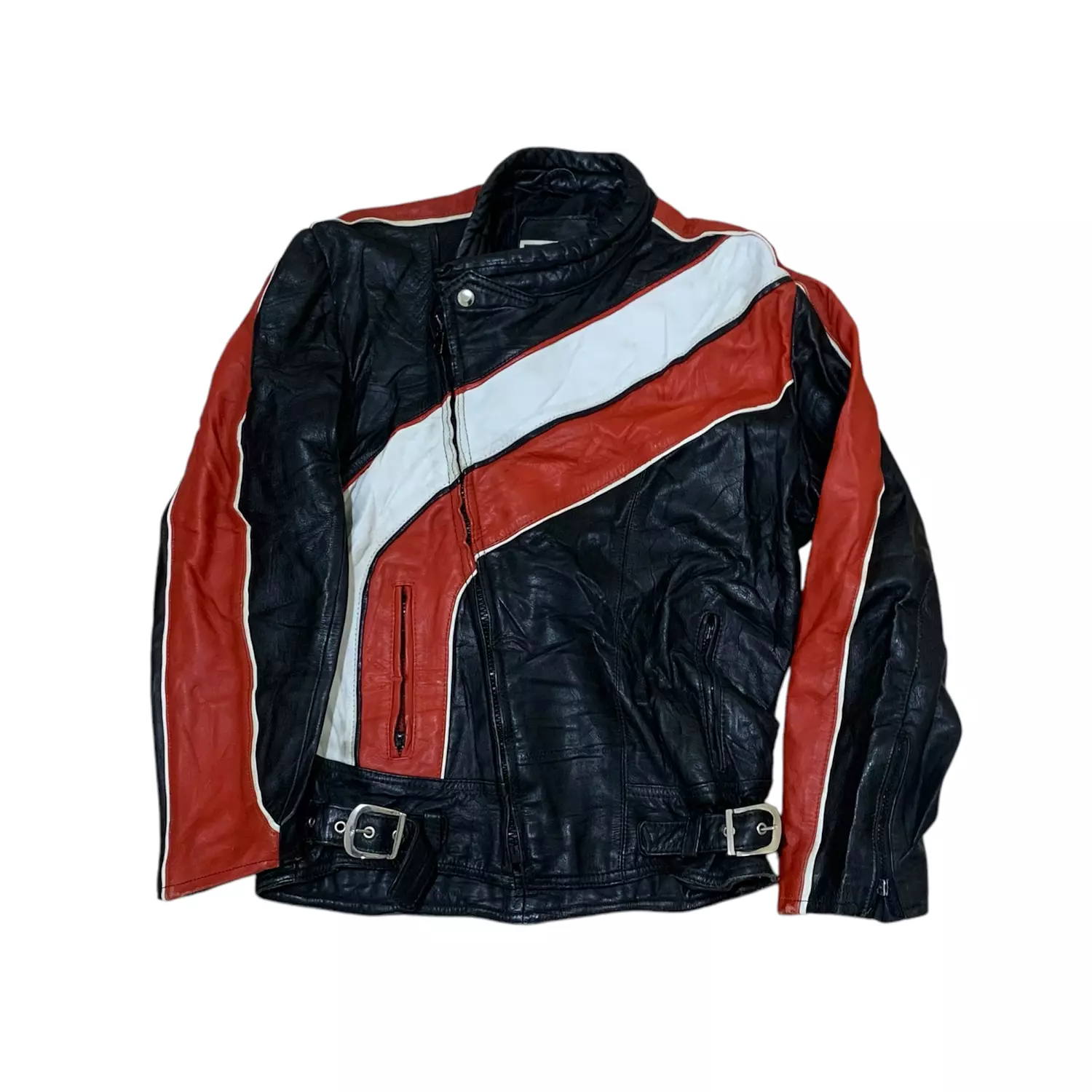 Vtg Alicia moto leather jacket image