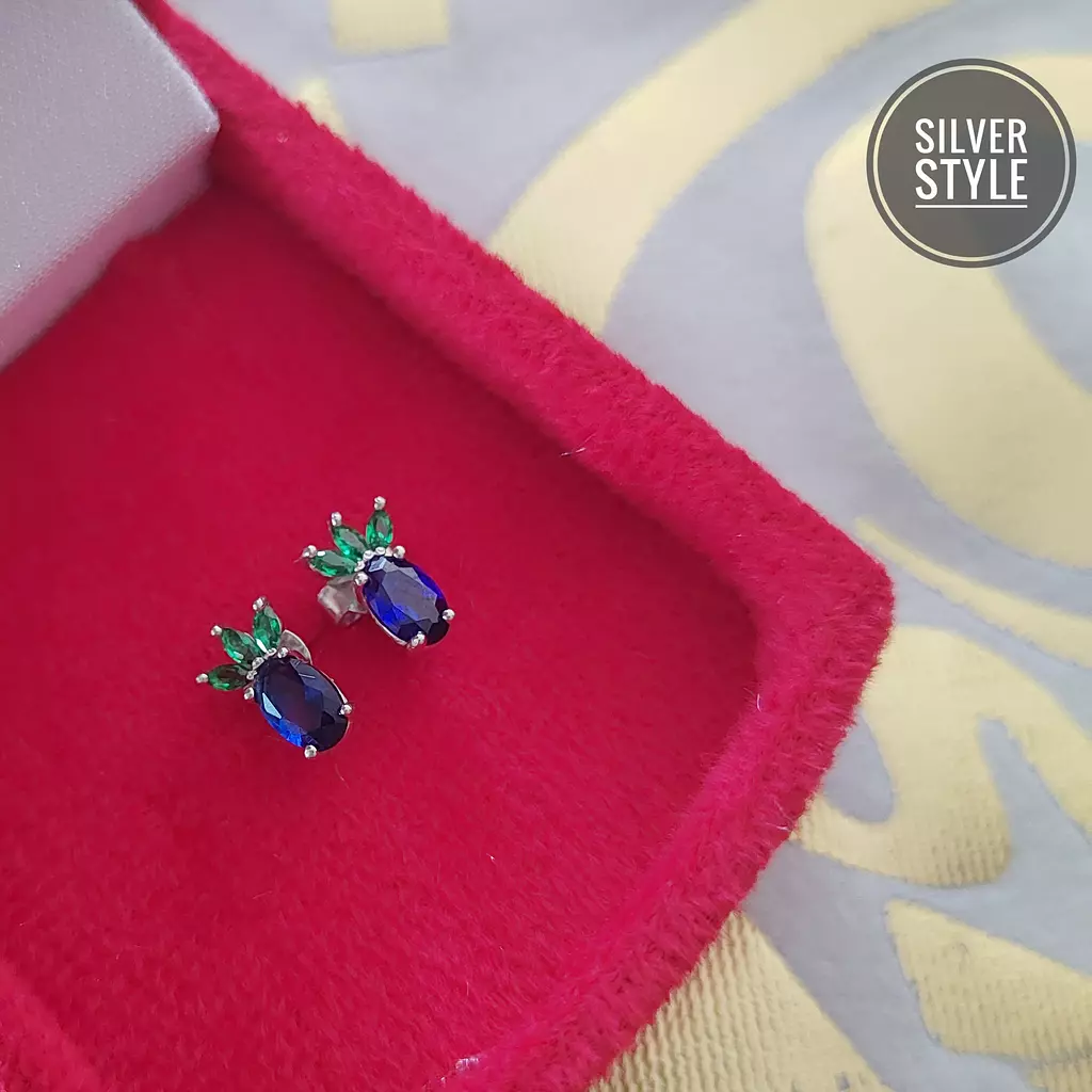 Blue green earrings 