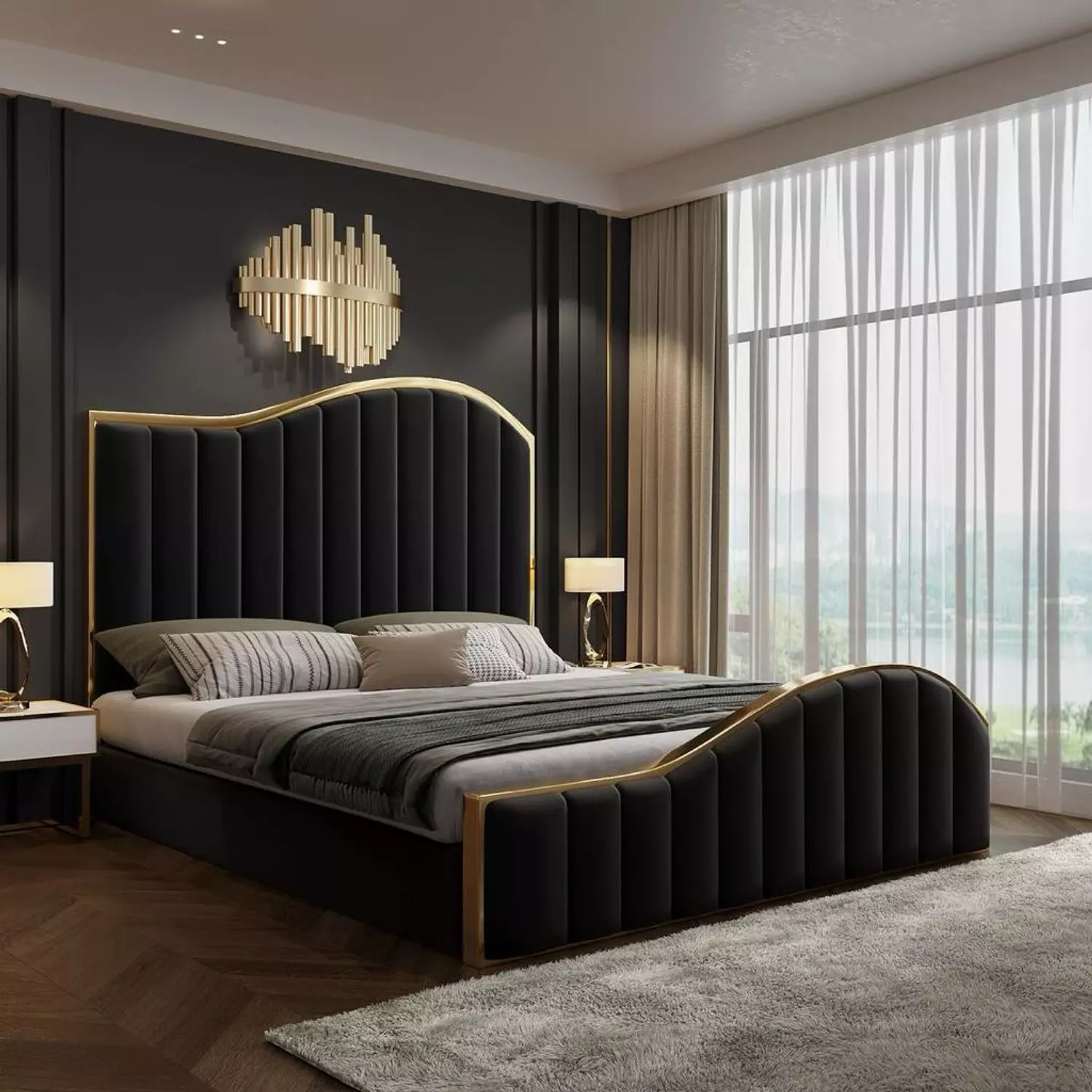 Double bed with different sizes image