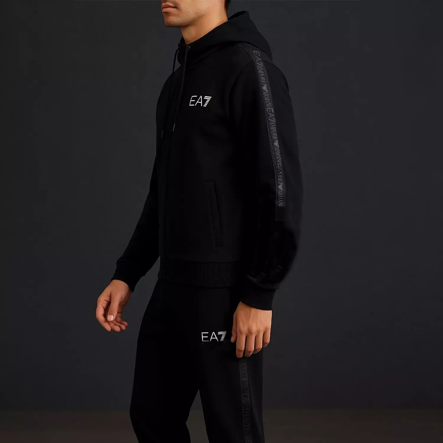 Tracksuit Ea7 Black Print 3