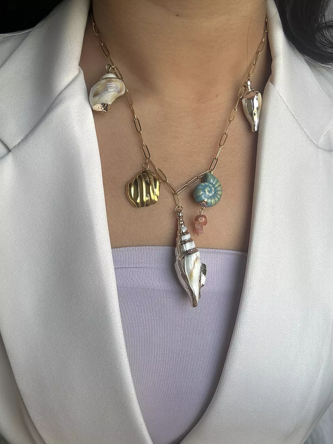 Summer blue charms necklace image