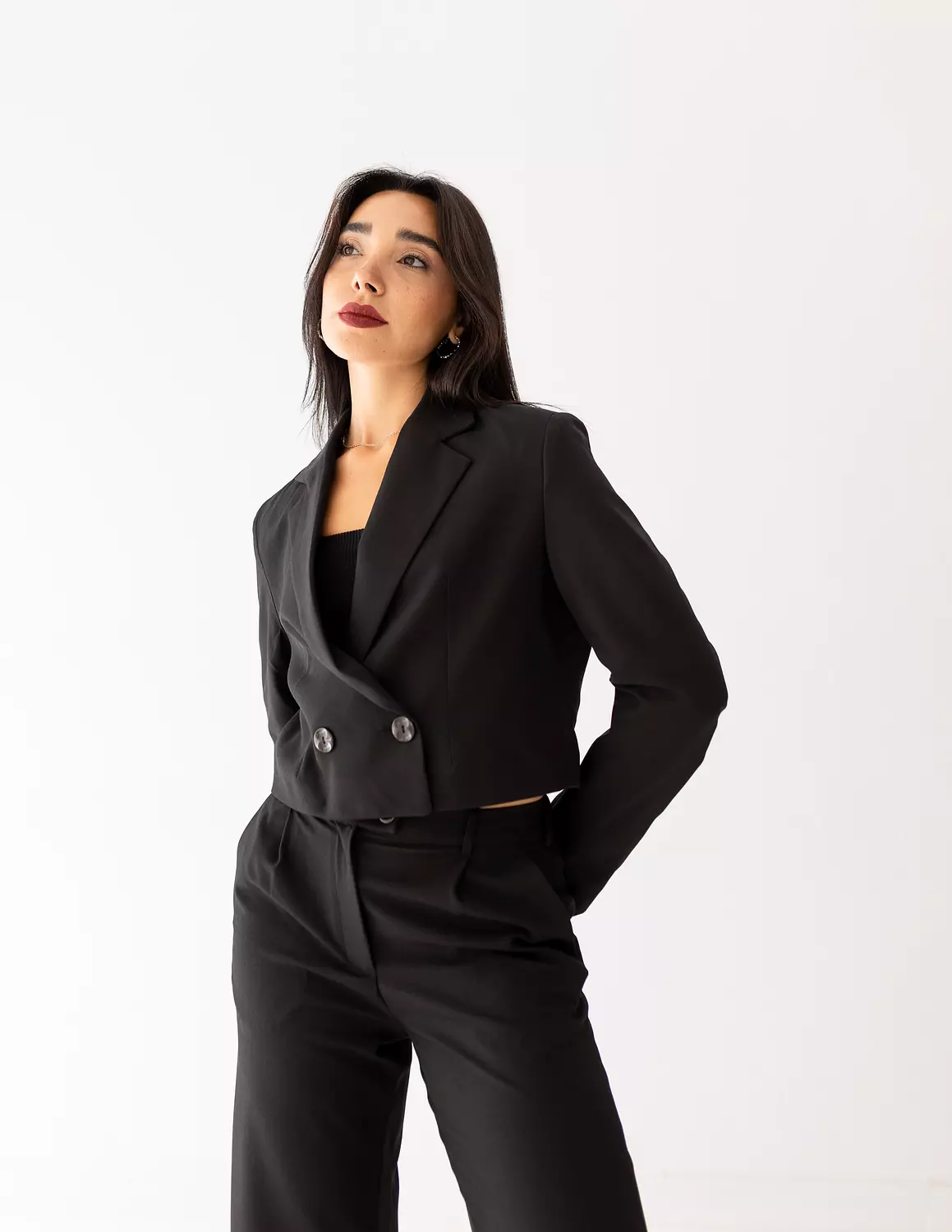 Black Icon Cropped Blazer  image