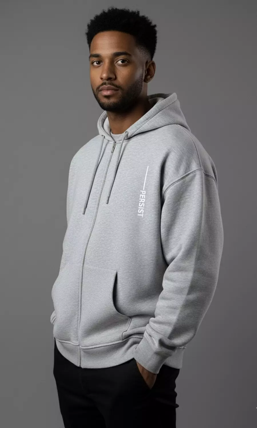 Persist ZIP UP Sweatshirt _ Grey 3