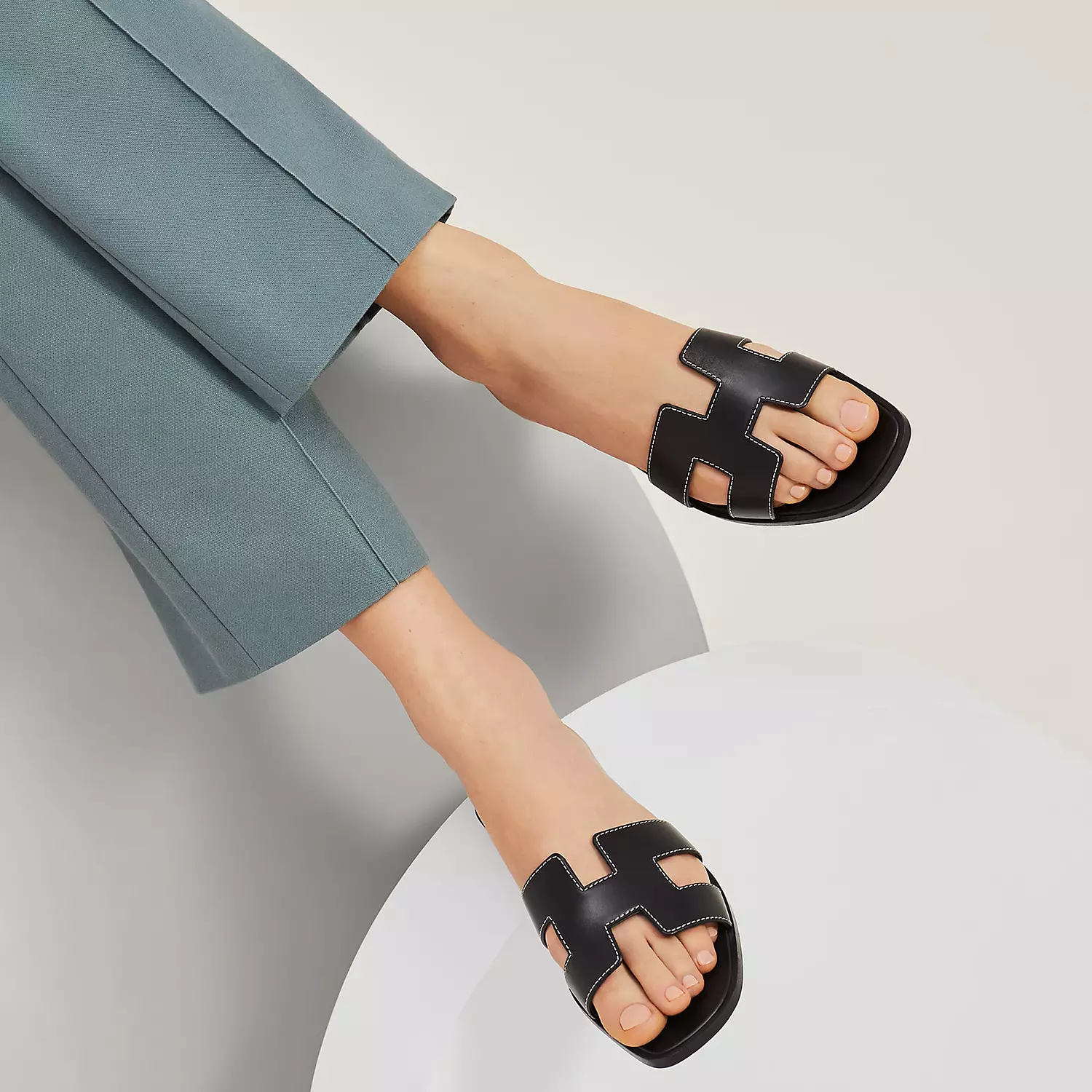 Hermes Oran Sandal Nior Box Calfskin Leather  4