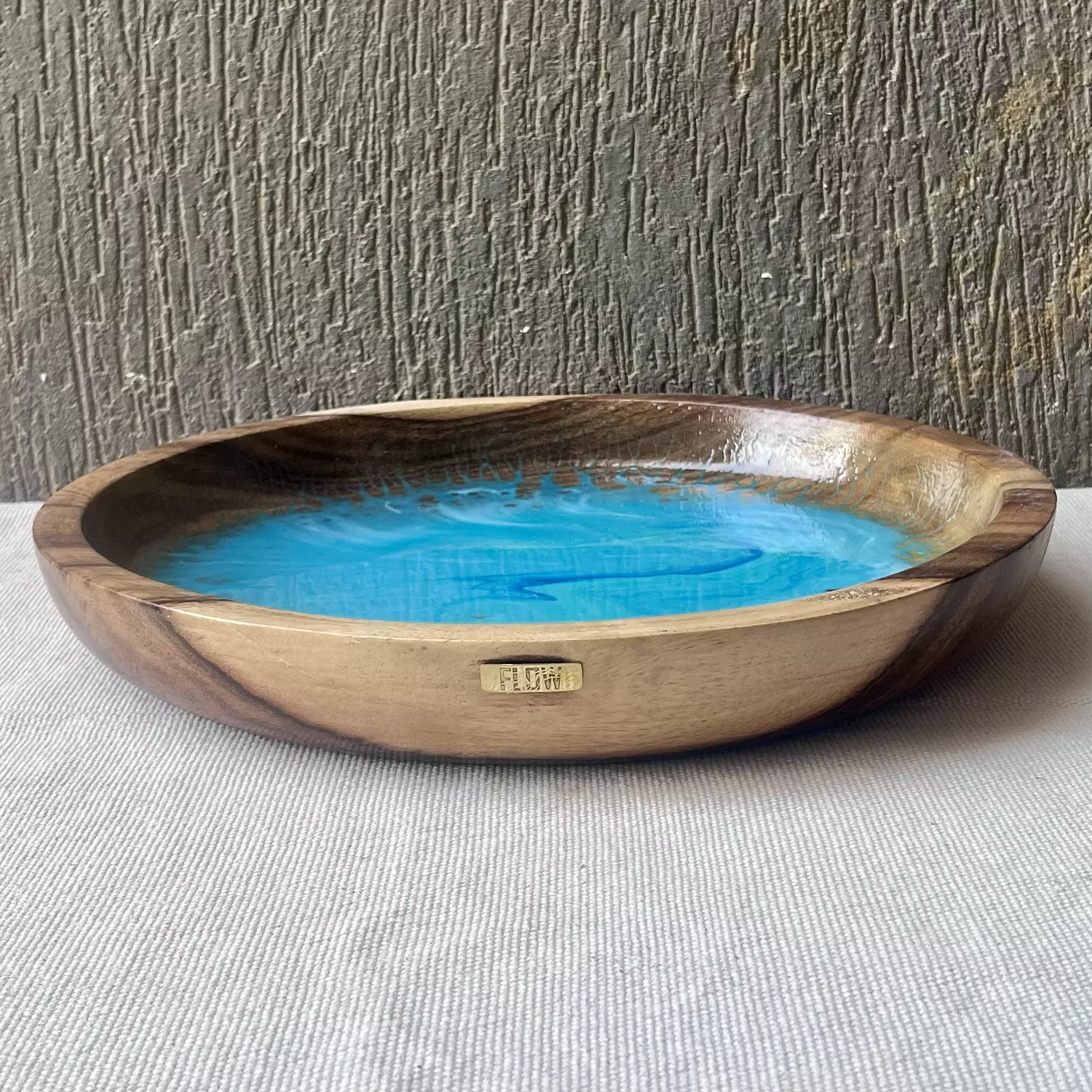 Aquamarine Dark wooden bowl 3