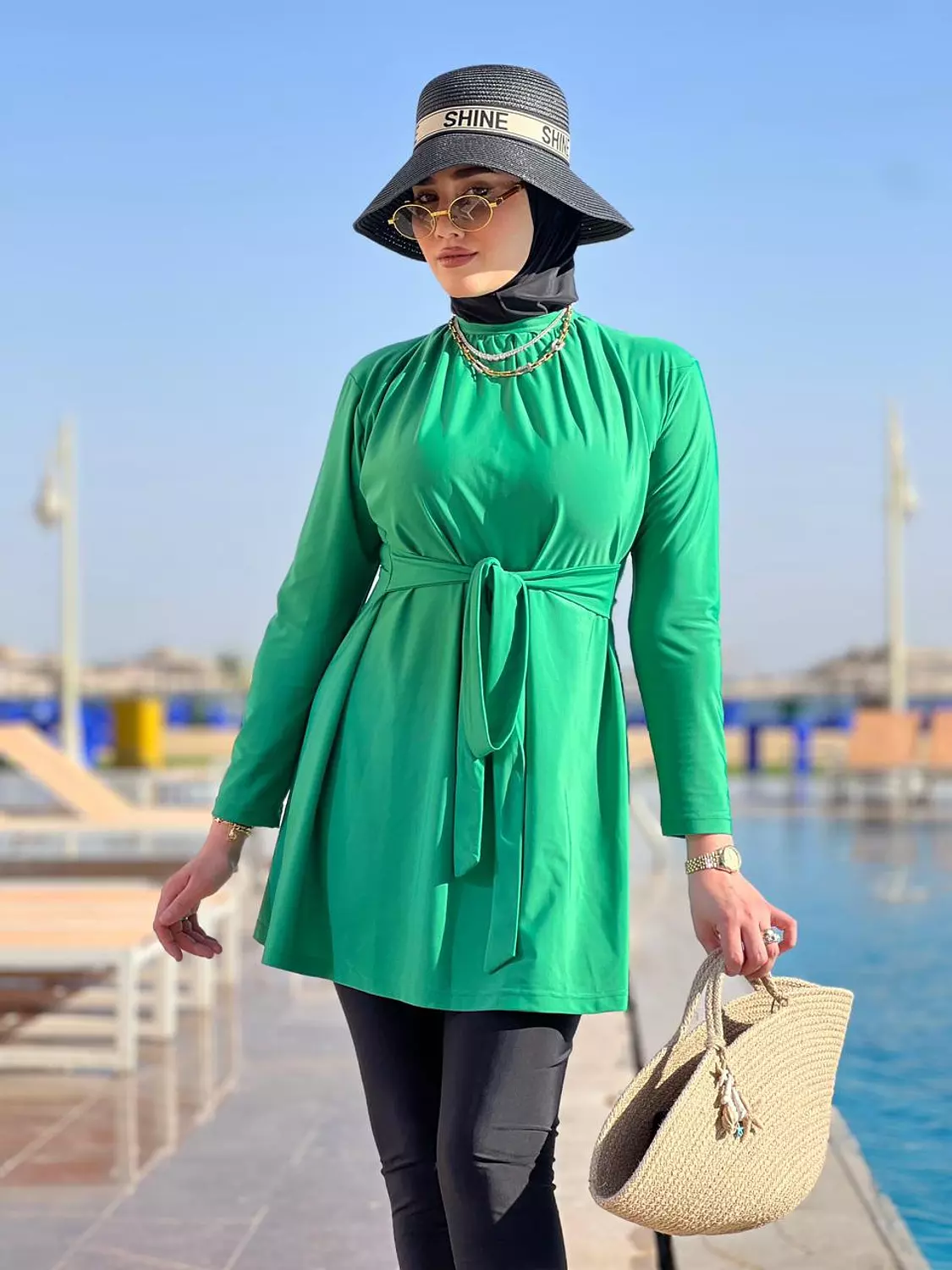 Waterproof Swimsuit (Long vest + legging + turban) 18