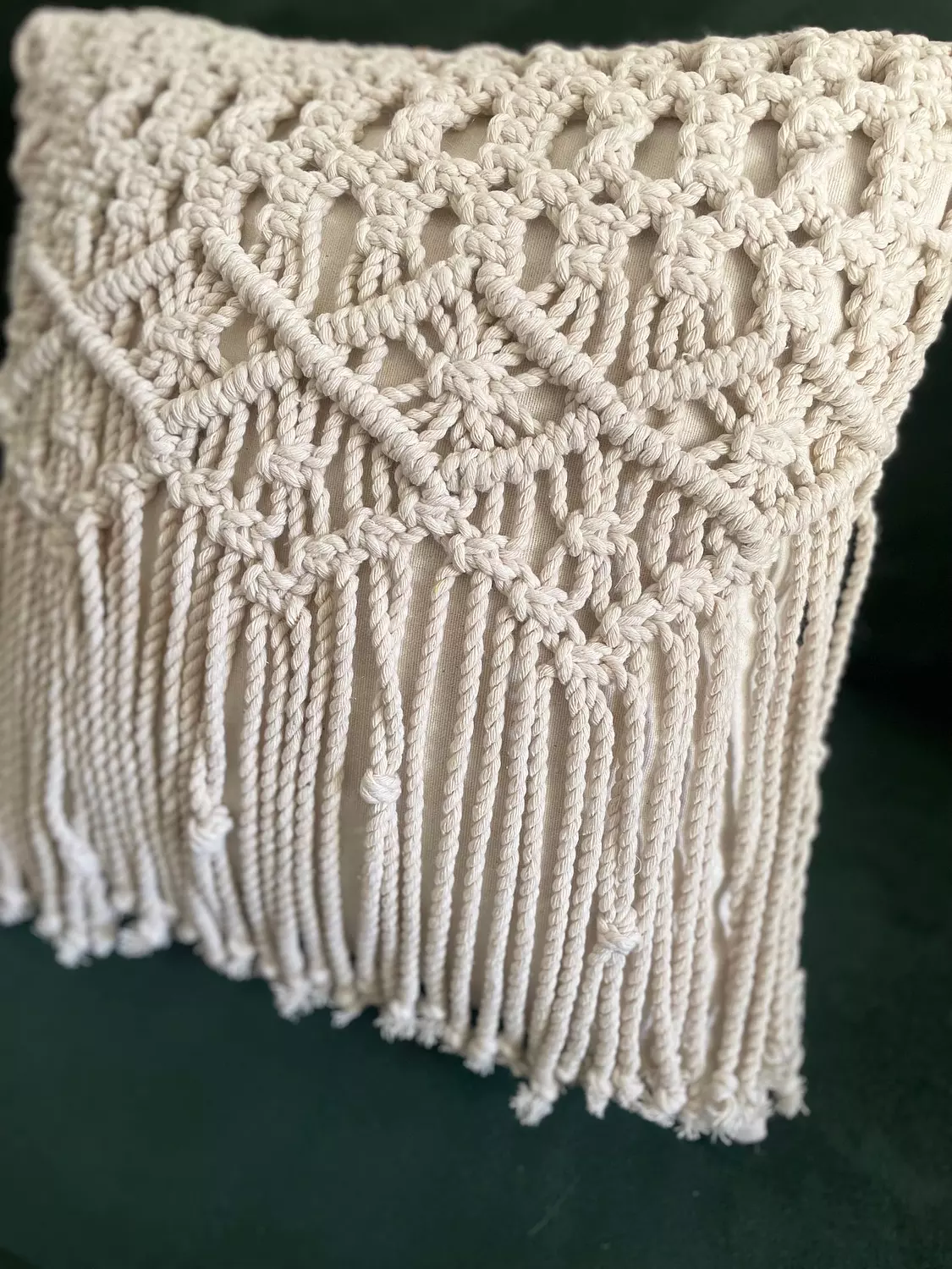 Little Daisy  Cotton Macrame Cushion   1