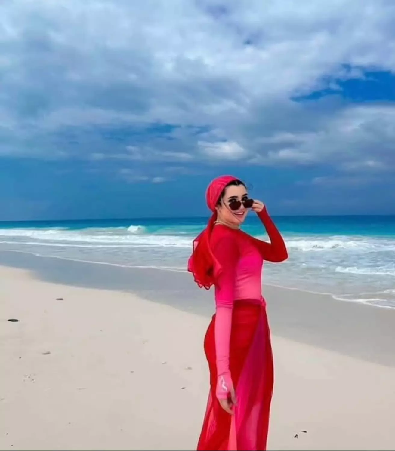 Hot pink cover up image
