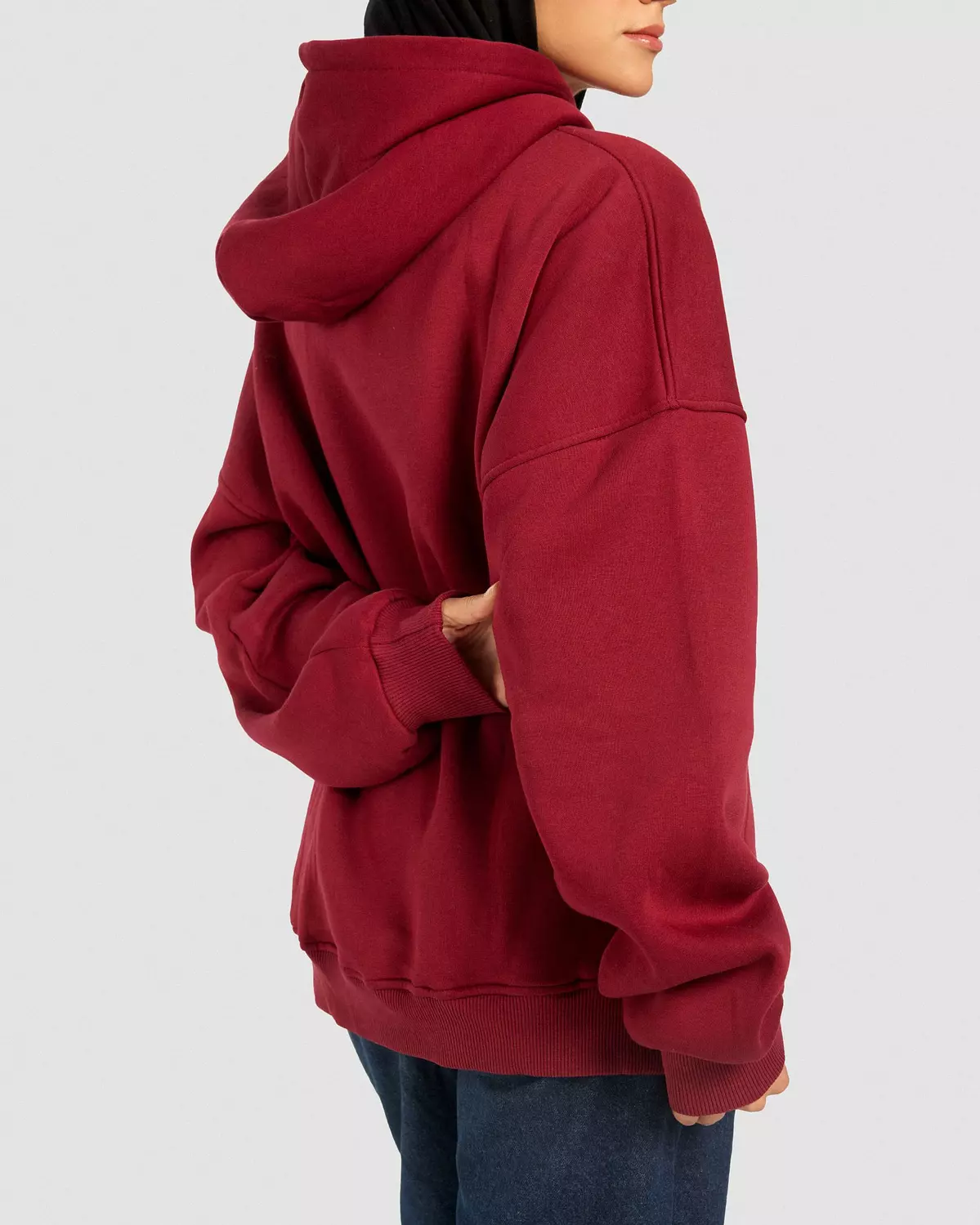 Breathe Oversize Hoodie in Burgundy  hover image