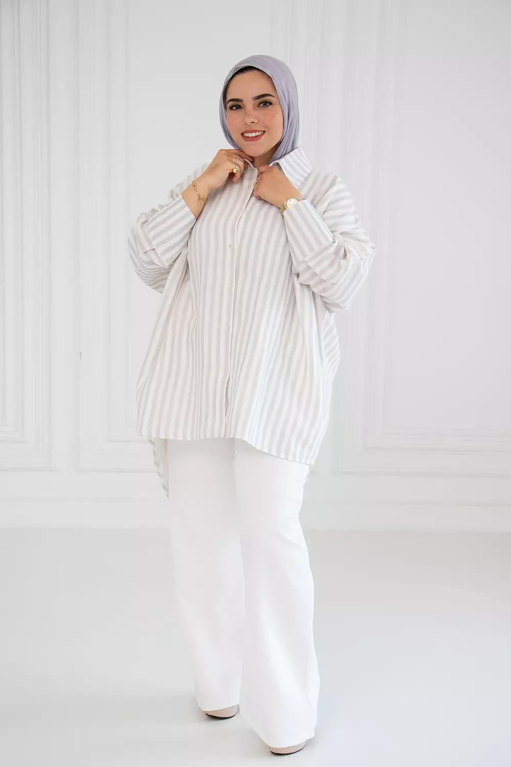 Oversized striped shirt 4