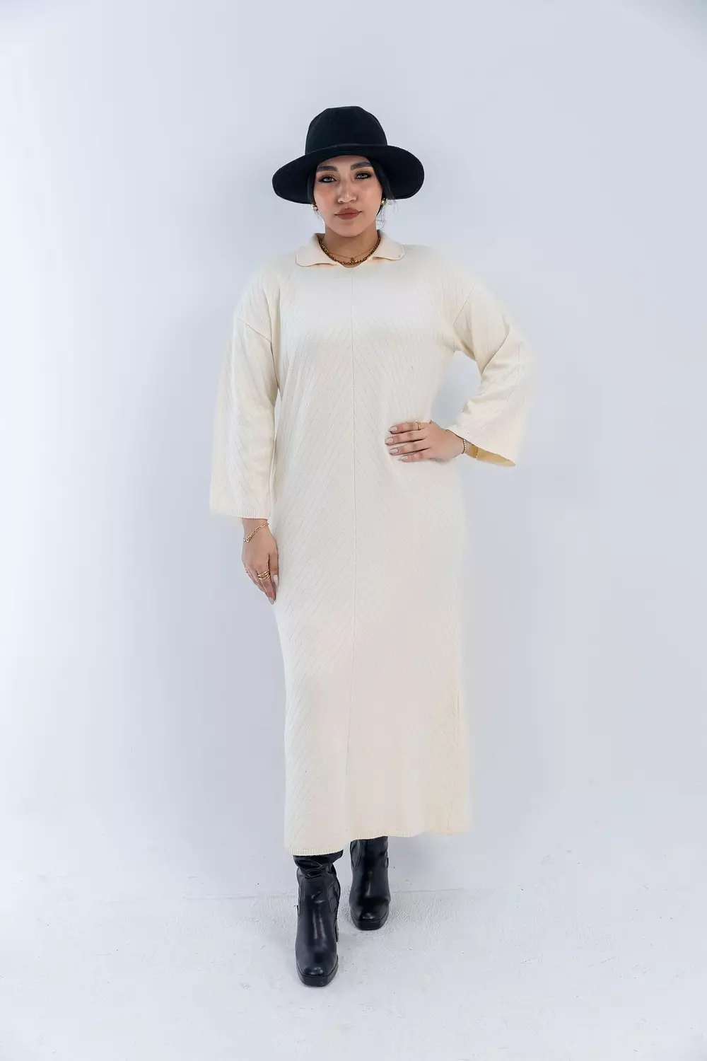 Soft Knit Collar Dress 10