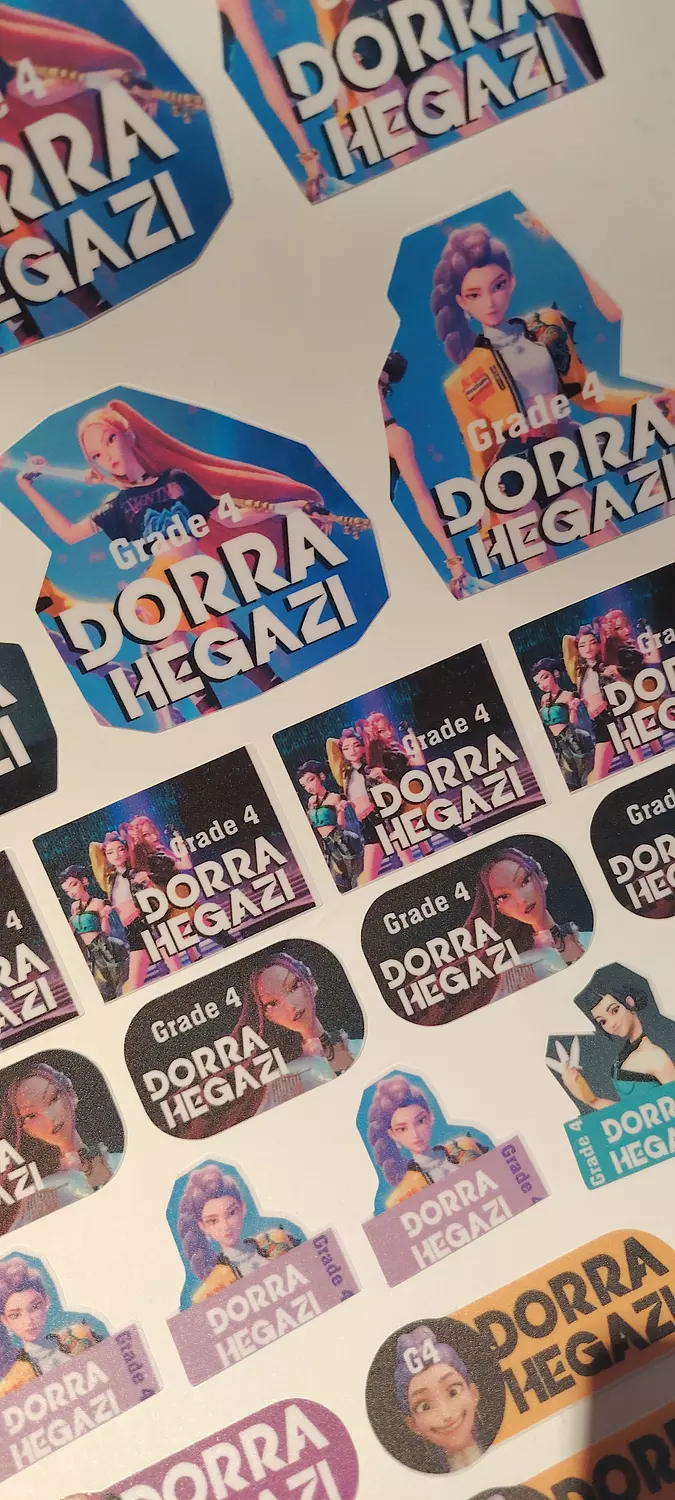 Kpop demon hunters School Labels Stickies 2