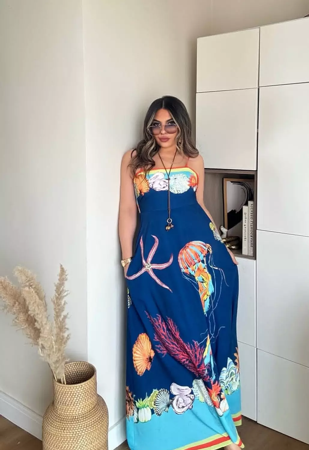 Navy blue Alemais sea creatures dress  4