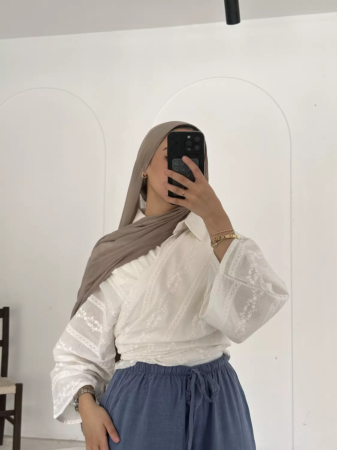 Embroidered Tie Top image