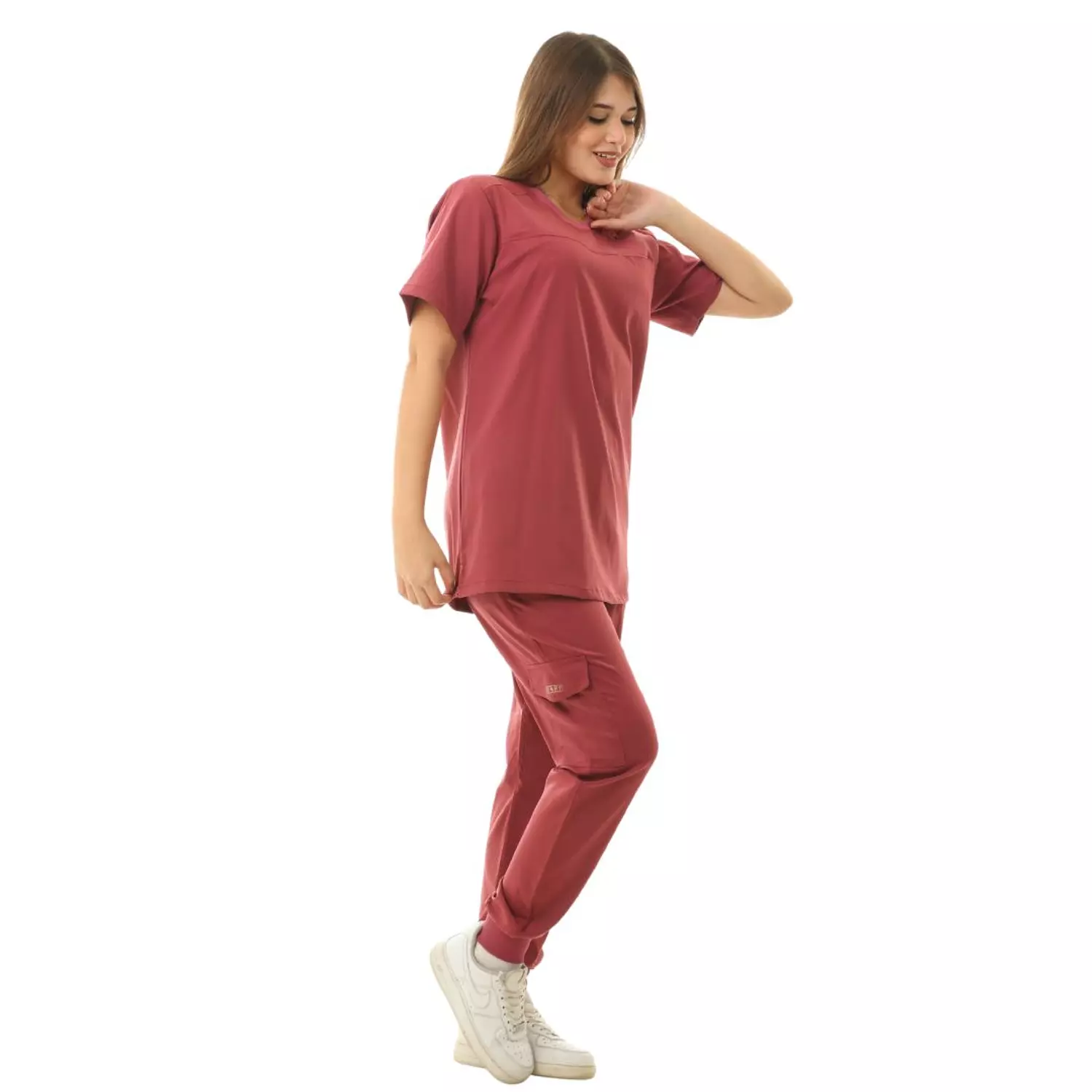 Burgundy Sporty Scrub 7