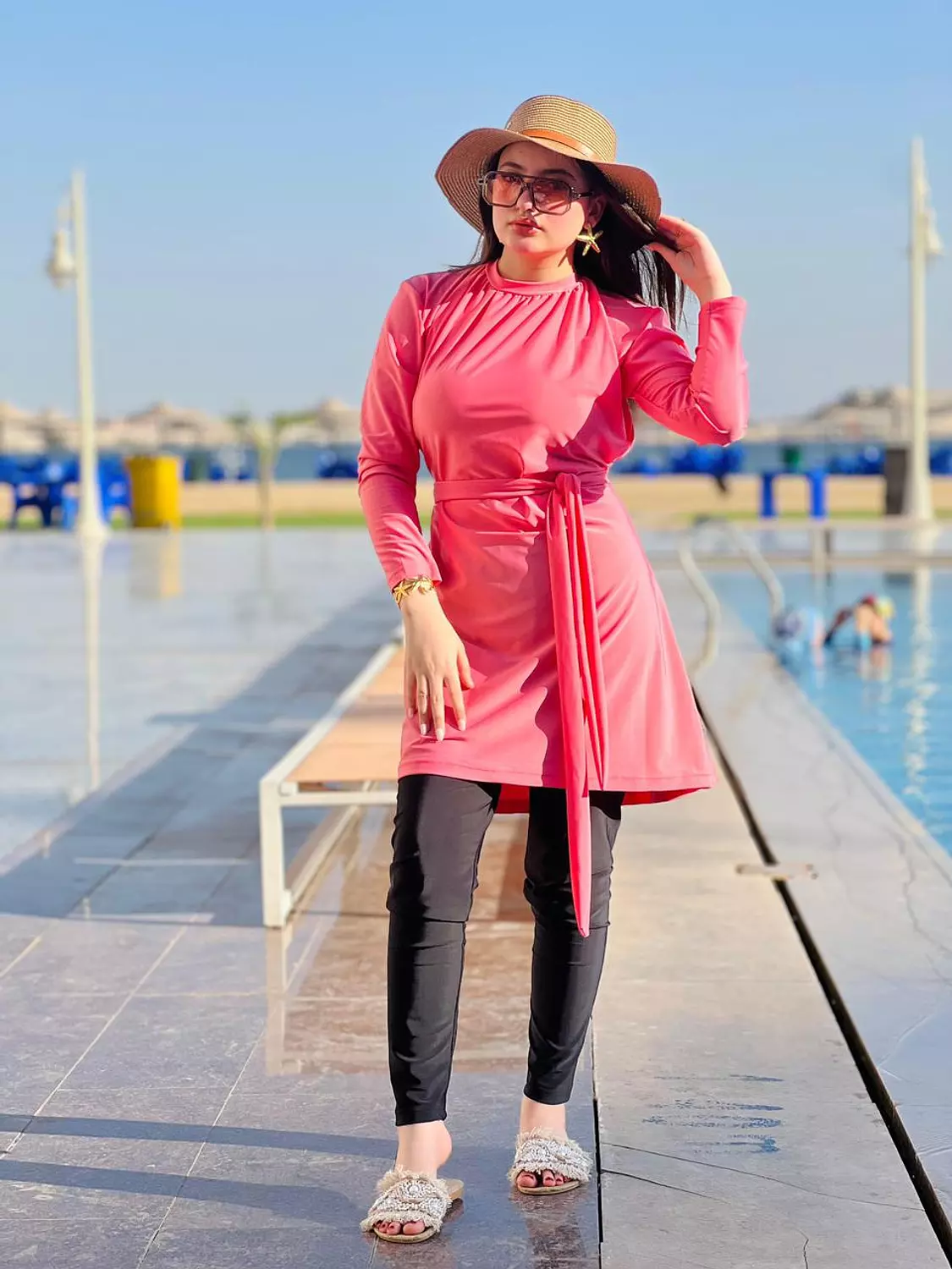 Waterproof Swimsuit (Long vest + legging + turban) 16