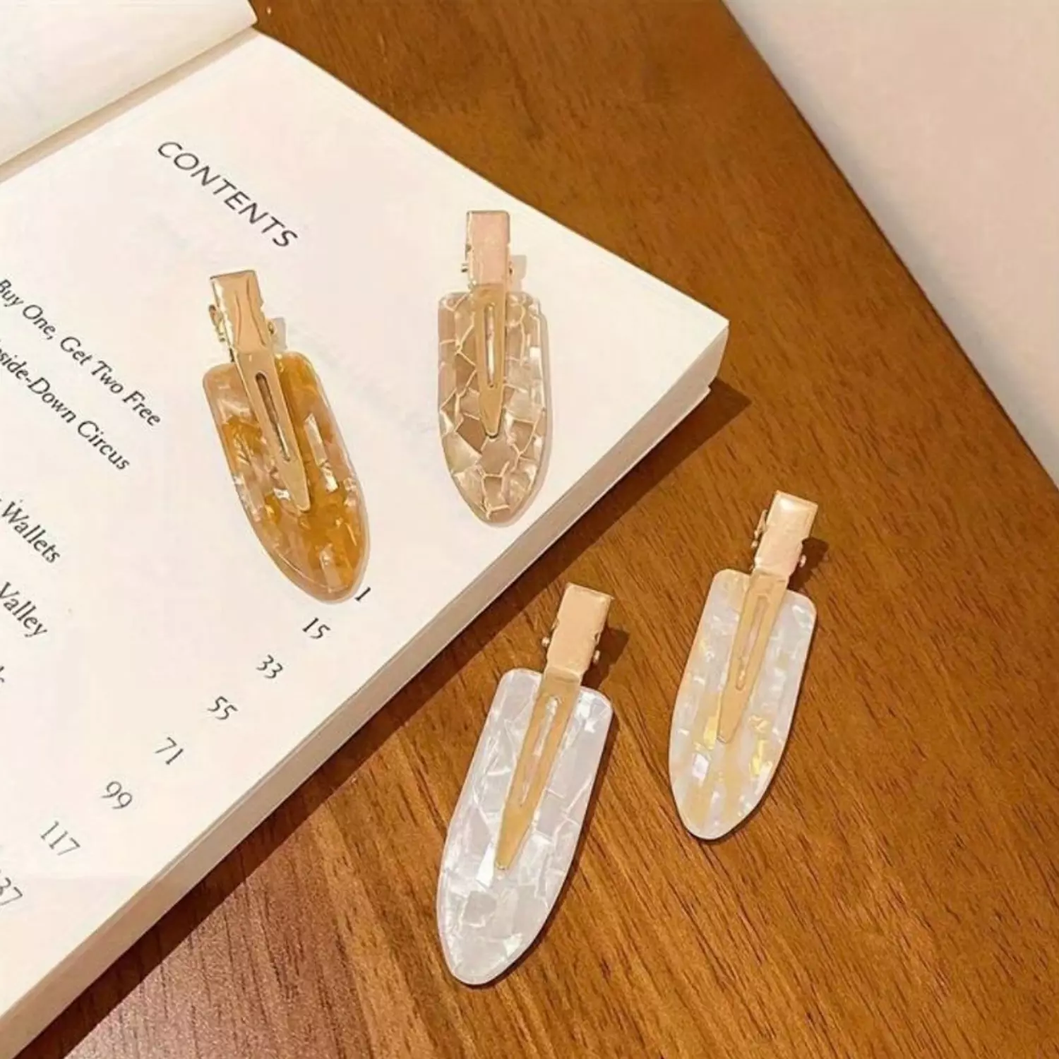 4 Pc Non-Slip Resin Hair Clips Set 1