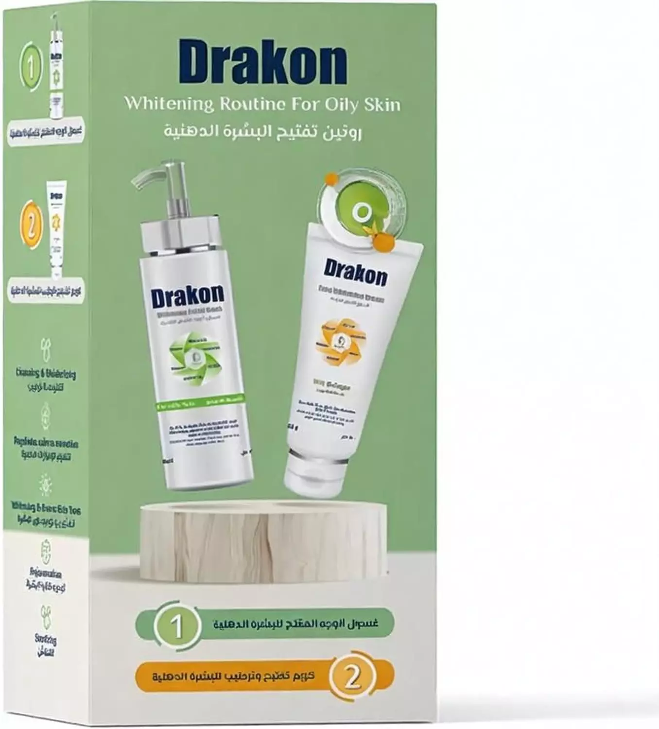 OFFER 1+1- DRAKON WHITENING FACIAL WASH FOR OILY SKIN 200 ML + FACE WHITENING CREAM  image