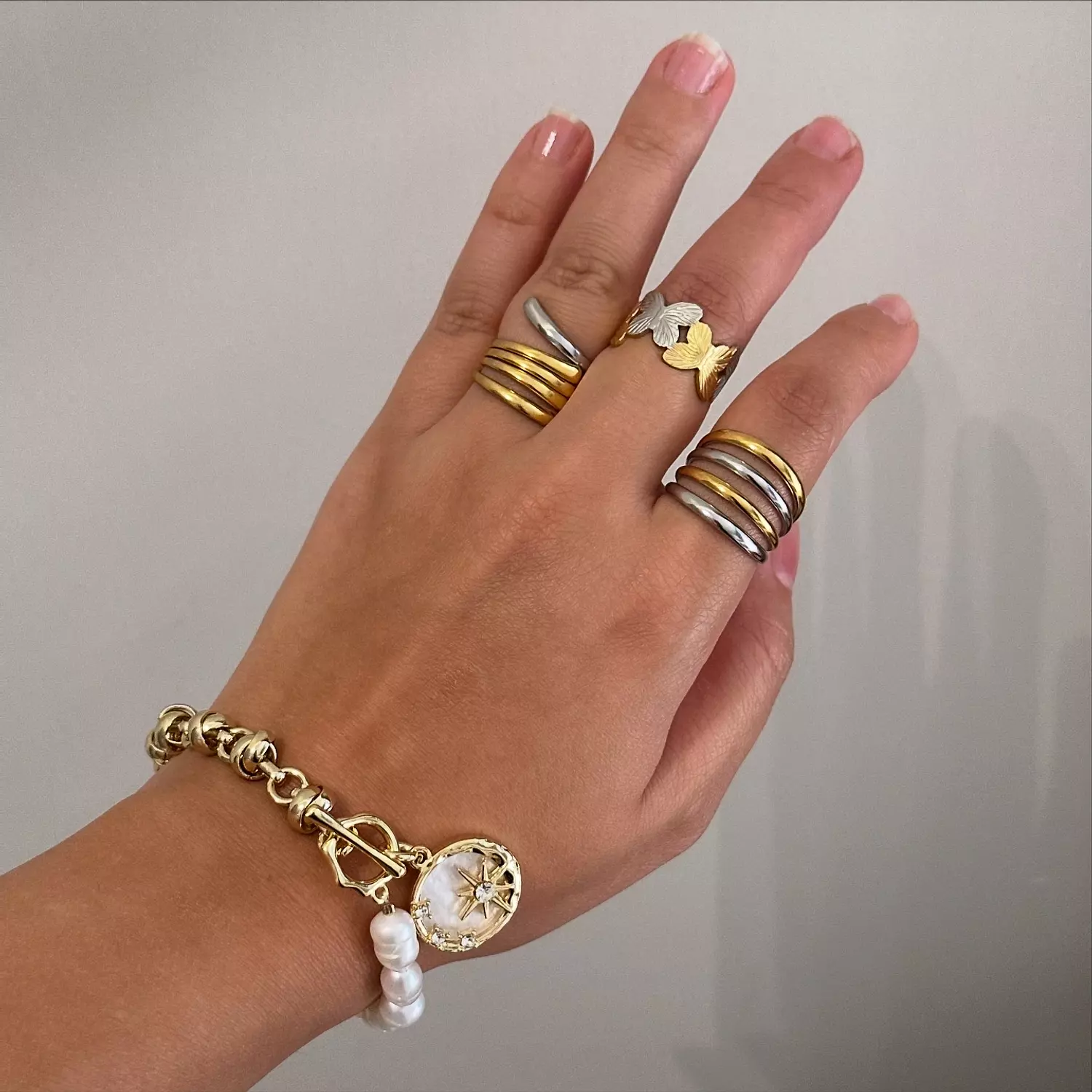 SilverxGold Rings  3