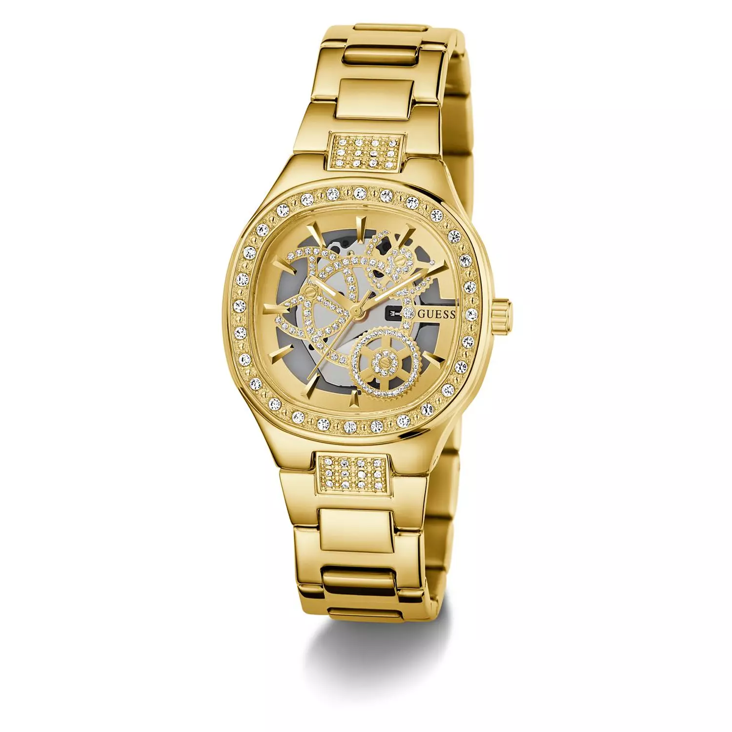 GUESS Ladies Gold Tone Analog Watch Gold Tone Stainless Steel Bracelet GW0941L2 5