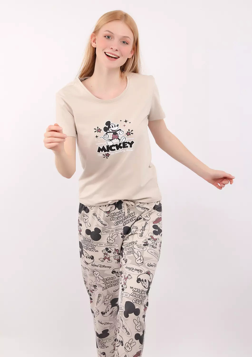 S128 Mickey Comics Full Length Pants Pajama Set 2