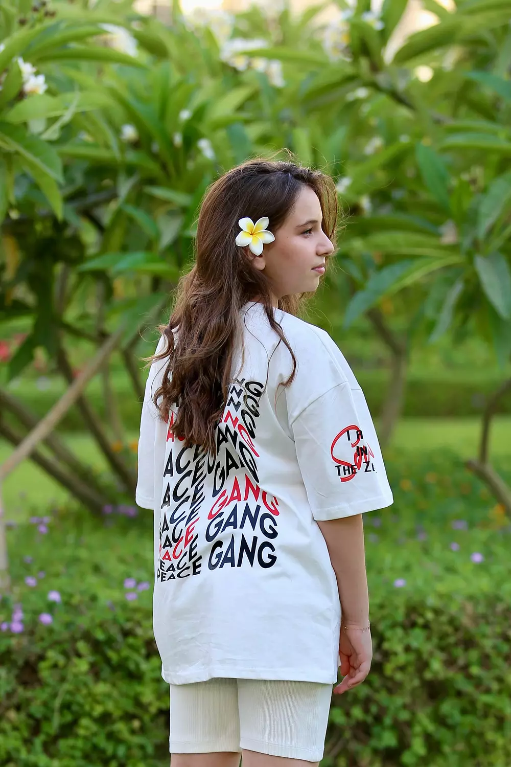 SOUTH Unisex PEACE GANG off-White cotton T-shirt image