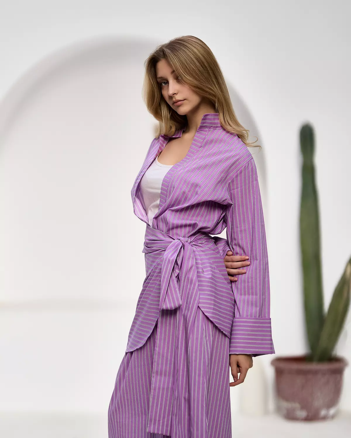 Poplin striped dress 5